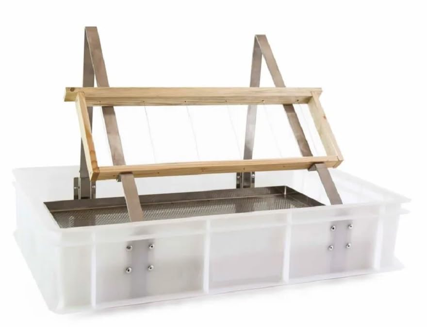 Banco descolador de mesa, cubeta de plástico alimentario 600 x 400 x 130 mm para apicultura