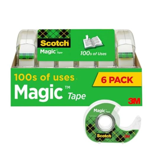 Scotch Magic Tape, 6 Rolls, Numerous Applications, Invisible, Engineered for Repairing, 3/4 x 650 Inches, Boxed (6122)