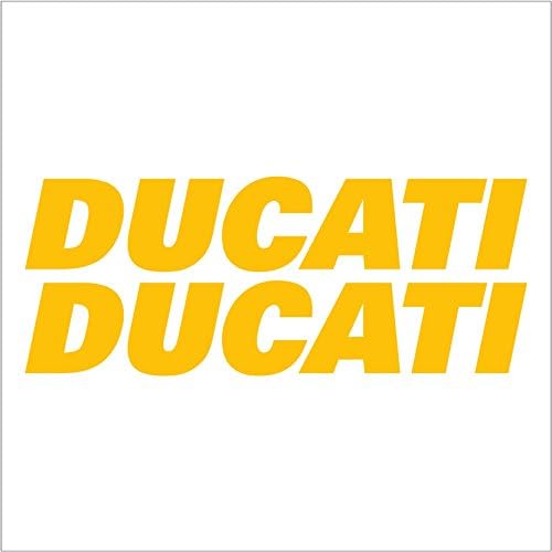Graphix (2) 6" Ducati Decals Stickers - Ducati 1098 Superbike 999 749 848 Monster Hypermotard 1100 996 Sport Touring (6", Yellow)