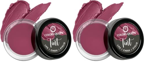 Image of Colors Queen Tint for Cheeks and Lips - Enriched with Vitamin E and Essential Oils | Matte Lip and Cheek Tint for Lips, Cheeks and Eyelids| Vegan and Cruelty Free Lip Tint for Women (02 - Pink N Chick)