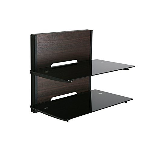 Fitueyes Glass AudioVisual Wall Mounted 2 Layer Shelves for AV