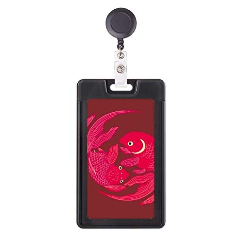 Étui pour badge poisson rouge avec enrouleur rétractable pour carte