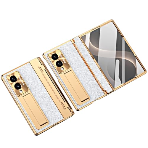 �K�pSamsung Galaxy Z Fold 8���U�[�P�[�X�A���b�L�t���[���q���W�ی�X�����ŏ�v�ȃ��U�[�X�^���h�J�o�[ (�z���C�g)