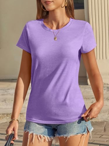 Image of UNCLECAT Womens Short Sleeve Tops Summer Basic T Shirts Casual Crewneck Tee