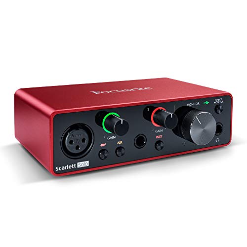 Focusrite Scarlett Solo 3rd Gen USB Audio Interface Bundle with Headphones and XLR Cable