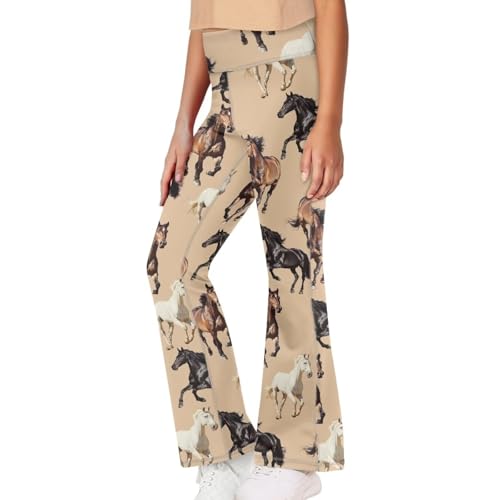 Girls Leggings Floral Print High-Waisted Flared Pants 5-14 Years2