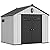 YITAHOME 8x8ft Resin Storage Structure, Outdoor 427 cuft Plastic Garden Storage Unit with Windows, Vents and Lockable Entrance, Waterproof Tool Organizer with Flooring for Lawn Equipment