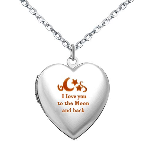 POWER WING I Love You to The Moon and Back Heart Locket Necklace