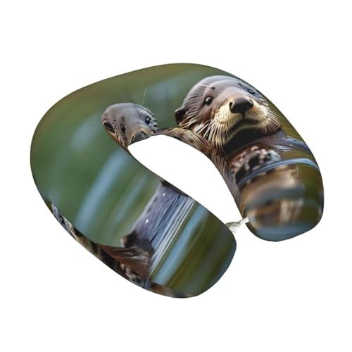 Almohada de viaje con soporte de cuello negra miniatura 2
