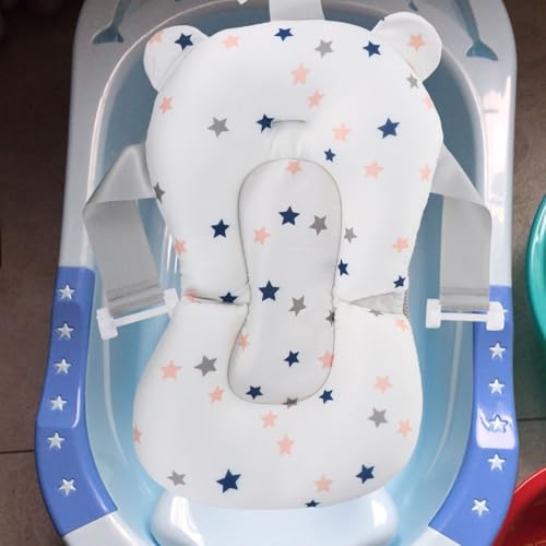 Image of Baby Bath Net Support 13.65X13.65In Non-Slip Floating Bath Cushion Pad Breathable Sponge Seat for Portable Easy to Clean
