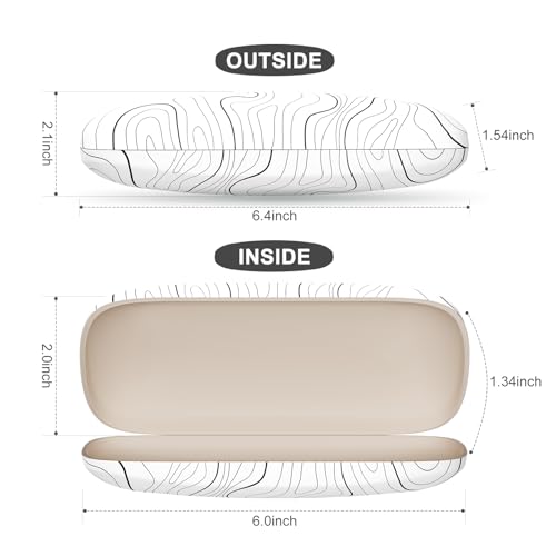 Image of Eyeglasses Case, Portable Hard Shell Protective Case for Glasses, Eyeglass Holder Box for Women with Cleaning Cloth