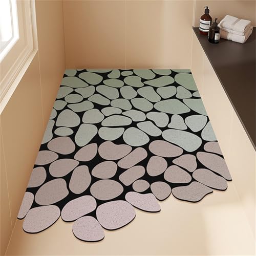 Alfombrilla de baño antideslizante para ducha con textura de adoquín y goma suave recortable 2