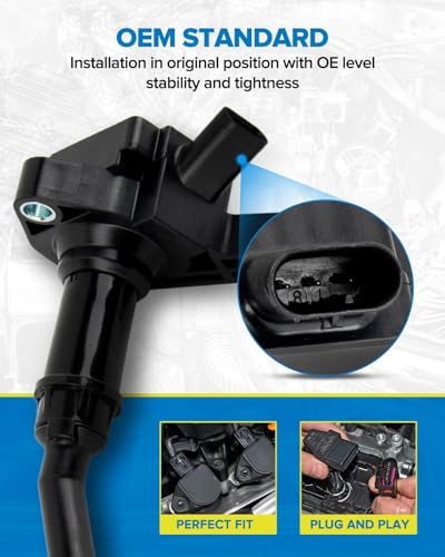 Image of PHILTOP Ignition Coil 4 Packs UF735 Fit for Ford Escape 2017-2019 1.5L, Fusion 2014-2020 1.5L