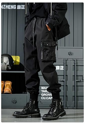 MOKEWEN Men's Jogger Pockets Ankle Athletic Ankle Cargo Pants3