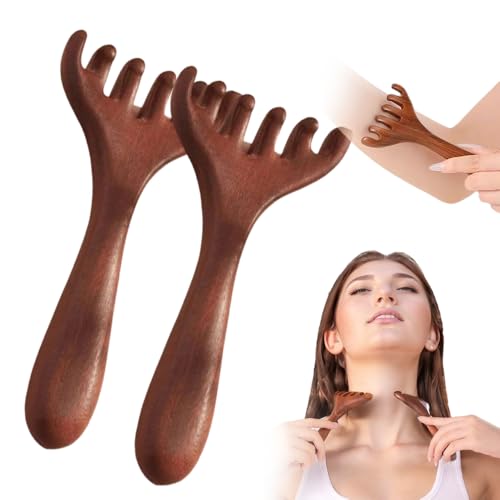 Six-Claw Meridian Massage Comb, 2025 New Wooden Scalp Massager Lo...