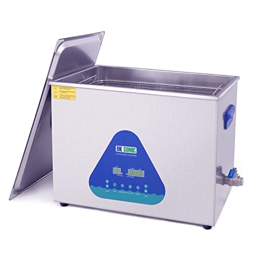 DK SONIC Ultrasonic Cleaner with Digital Timer and Basket for Lab Tools, Military Supplies, Metal Parts, Carburetor, Fuel Injector, Brass, Auto Parts, Engine Parts, etc (33L, 110V)