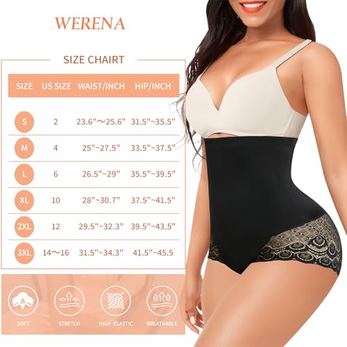 Image of Werena Tummy Control Shapewear Underwear for Women High Waisted Body Shaper Panties Shaping Briefs
