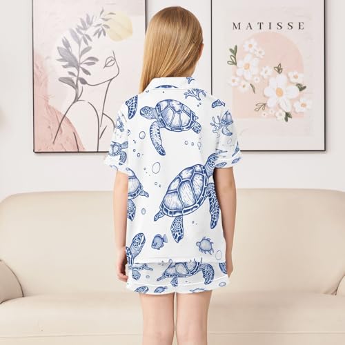 Pajama Sets Silky Button Down Nightwear Sleepwear Size 5-14 Years White Dot Red Strawberry4