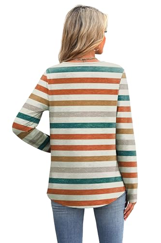 Image of XIEERDUO Boho Tops for Women Blouses Dressy Casual V Neck Long Sleeve Shirts Fall Outfits Trendy Vacation Clothes