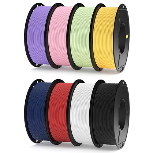 ELEGOO Matte PLA 3D Printer Filament Bundle 1.75mm, 8 Colors 250g Spool Dimensional Accuracy +/- 0.02mm, 8 Pack Multicolors Fits for Most FDM 3D Printers