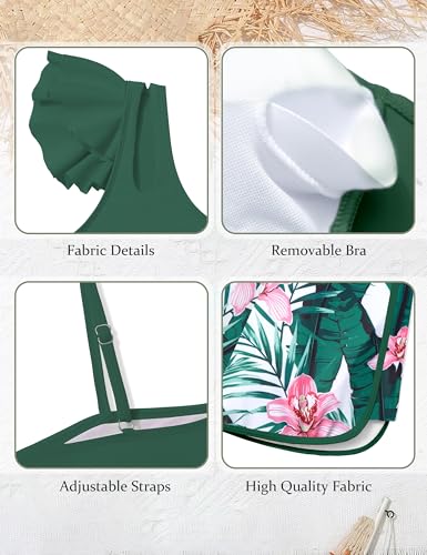 Girls Swimsuit 3 Piece Bikini Shorts Set Ruffled Swimsuits for Girls Tropical Bathing Suit Summer Swimwear 7-16 Years4