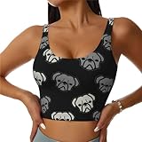 Gilet de sport léger pour femme avec imprimé tête de bouledogue américain pour le yoga et l'hiver, Noir , XXL