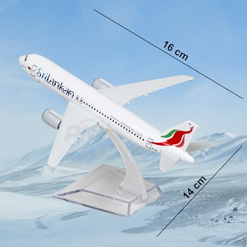 Image of SriLankan Airlines, diecast, Metal Aeroplane Scale Model Office Only for Display, Size -16 Cm-A320 Air (SriLankan)