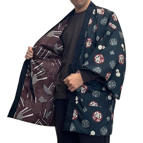 Edoten Japanese pattern Hanten Reversible Hand-wash is no problem Polyester Men's One-size-fits-all