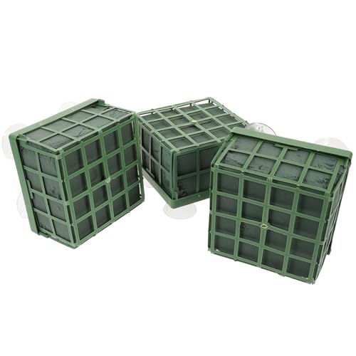 HAKIDZEL Base de Ventosa en Plástico Verde Paquete de 3 Piezas 4 Ventosas para Flores de Boda Decoración para Coche en Fiestas y Bodas