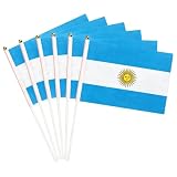 6PCS Hand-held Small Argentina Flags For World Cup 2026【HD Printing】【Lightweight】【Proper Size】-8 inch*5.5 inch
