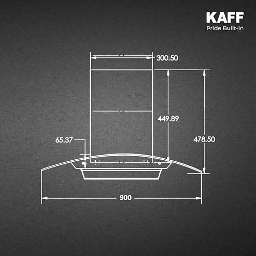 Image of KAFF MAINZ 90DC 90cm Wall Mounted Kitchen Chimney | 1400 m /hr Suction | BLDC Motor | Filterless Dry Heat Auto Clean | Gesture & Touch Control | 9 Speed Levels |12 Years Motor Warranty