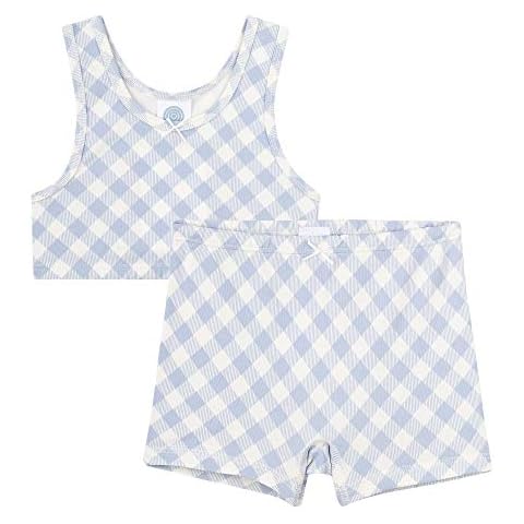 Sanetta Mädchen Bustier Unterwäscheset zweiteilig in blau weißer Vichy-Karo Optik, 116 Cover