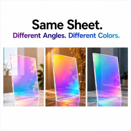 Image of 2Pack 24X24 Large Iridescent Acrylic Sheets for DIY Art Projects, Crafting Projects, Display Project, Signs, Painting,23.8x23.8 (2.8mm Thick)