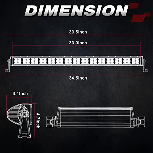 Image of OFFROADTOWN 30 Inch 480W LED Light Bar Quad Row Off Road Driving Light