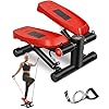 vannect Mini Stepper Exercise Machine, Steppers with Resistance Bands, Stepper Machine for Home, Step Machine Exerciser with LCD Monitor, Space Saving, Non-Slip Pedal, Full Body Training