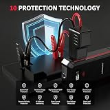 7000A Jump Starter Power Bank, 23800mAh Rozrusznik Samochodowy, Przenośny Wzmacniacz Baterii 12 V(Do 12L Benzyna/10L Diesel) Booster Baterii z Latarką LED, Kablami Rozruchowymi, USB i Kompasem