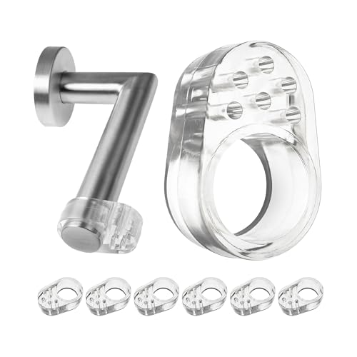 Türklinkenpuffer 6 Pack transparent Ø 18 mm Öffnung für runde und eckige Fenster- und Türklinken Türklinken Schutz gegen Schrammen an Wand und Griff Tür Anschlagpuffer Elastikpuffer Türgriff