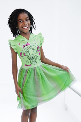 Teenage Mutant Ninja Turtles Girls Scuba Cosplay Hooded Tulle Tutu Dress Toddler to Big Kid Sizes (2T - 10-12)2