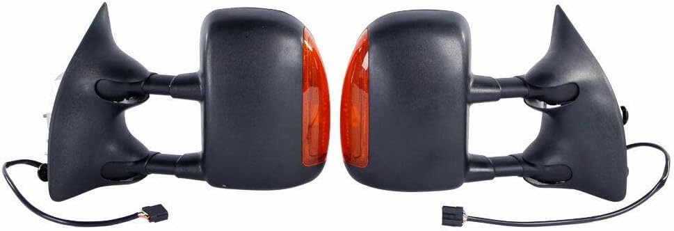 SUNDROAD Towing Mirrors Replacement for Ford F250 F350 F450 F550 Super Duty 1999-2007 Ford Excursion 2001-2005 Tow Mirrors Power Heated with LED Signal Right Light Side Mirrors