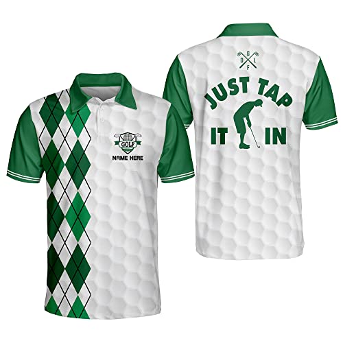 LASFOUR Personalized Funny Golf Shirts, Crazy Golf Polo Shirts for Men, Dry Fit Sport Polos