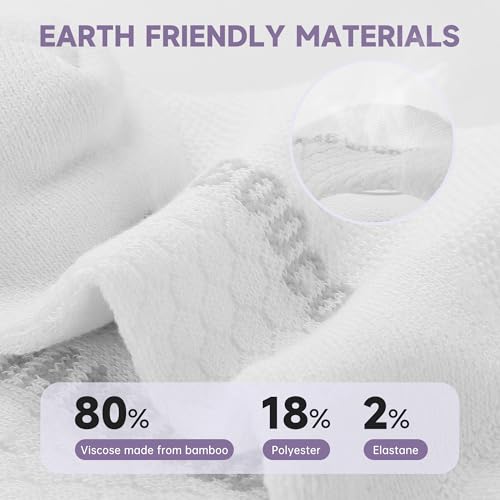 Image of BAMBOO COOL Women's Ankle Athletic Running Socks Low Cut Socks For Ladies, Cushioned Breathable Comfort for Sports, 6 Pack