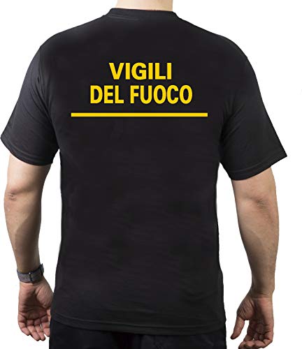 T-Shirt (Black/Nero), Vigili del Fuoco, Teste Gialli, L