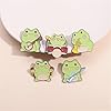 5pcs Frog Music Enamel Pins Funny Cute Guitar Frog Brooches Cartoon Animal Brooch Badge for Backpacks Badges Hats Bags Deco Jewelry Gift #2