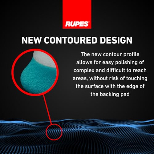 Image of RUPES 180mm Pack of 6 Light Blue D-A Intermediate Foam Polishing Pads Ideal for Moderate to Fine Paint Correction & Gloss Enhancement | Compatible with 6 inch Backing Plate