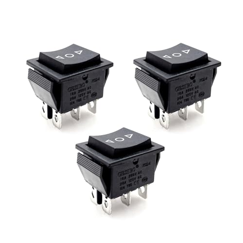 JZK 3x interrupteur à bascule 6 broches, AC 250V bipolaire double jet (DPDT) 16A ON-OFF-ON momentané