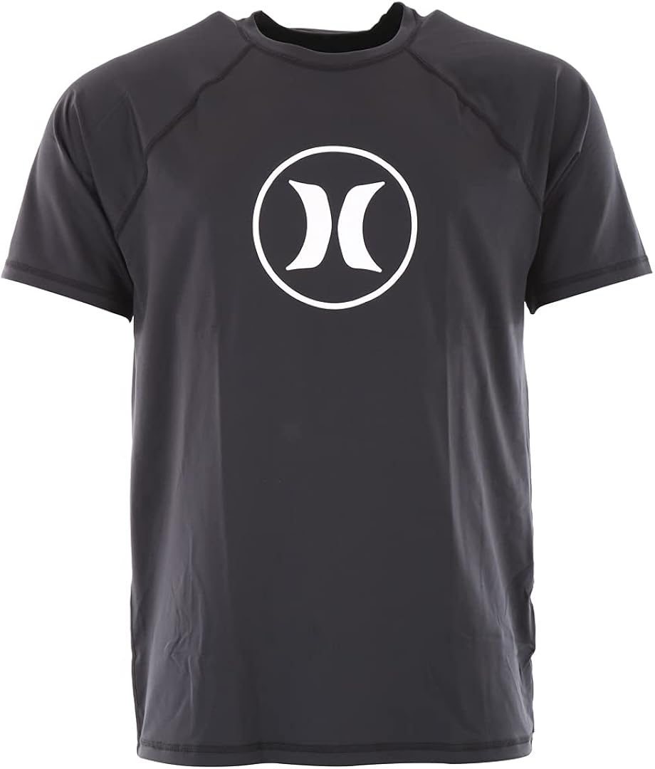 Hurley Mens Short Raglan Sleeve 50+ UPF Sun Protection Rashguard Shirt