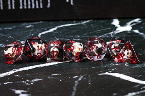 Hell Skull Of Death Necromancer Dnd Dice Set For Dungeons And Dragons, Gifts, D&D, D And D, Pathfinder, Accessories, D20, Polyhedral, Resin Dice, Metal, Dice Tray, Tower, Bag, Box #TOP3