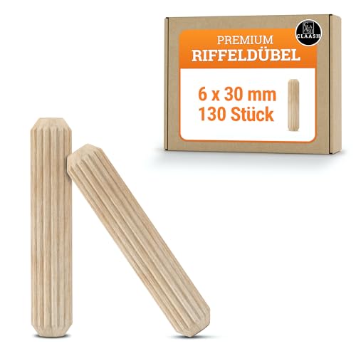 CLAASH - Holzdübel 6mm x 30 mm, 130 Stk. - Made in Germany -...
