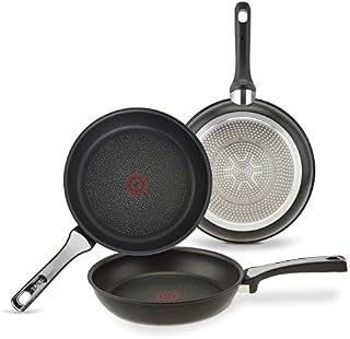 Tefal Expertise 21, 24 and 26 cm Non-Stick Aluminium Frying Pans  Set of 3 with extra Titanium, for all Hobs including induction hobs