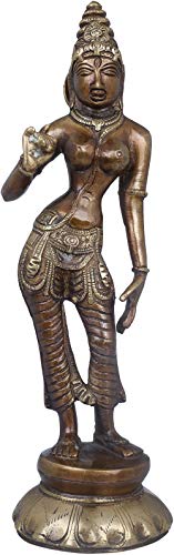 Devi Parvati statue en laiton couleur antique sculpture indienne de déesse - 2